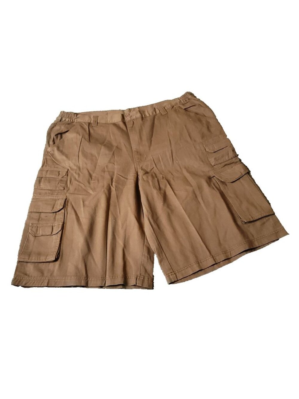 Boulder Creek Cargo Shorts Mens 44 Big Tall Brown Khaki Cotton Elastic LL y2K
